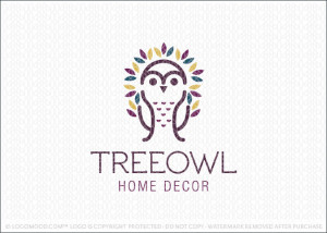 Tree Owl Logo For Sale
