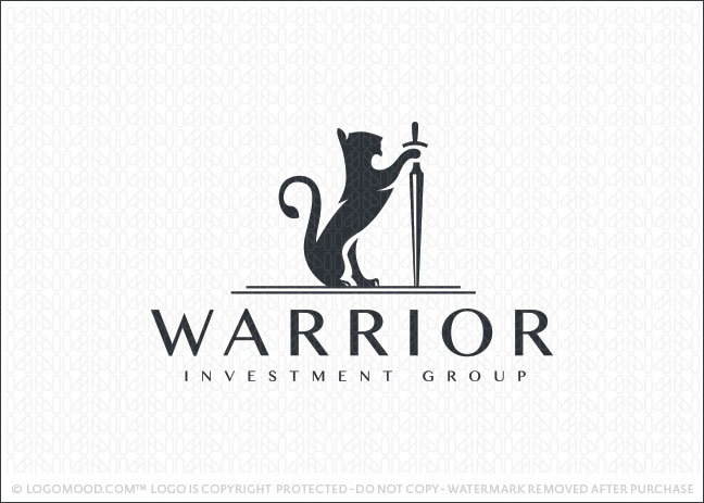 Warrior Sword Lion Logo For Sale