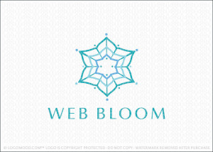 Web Bloom Flower Logo For Sale