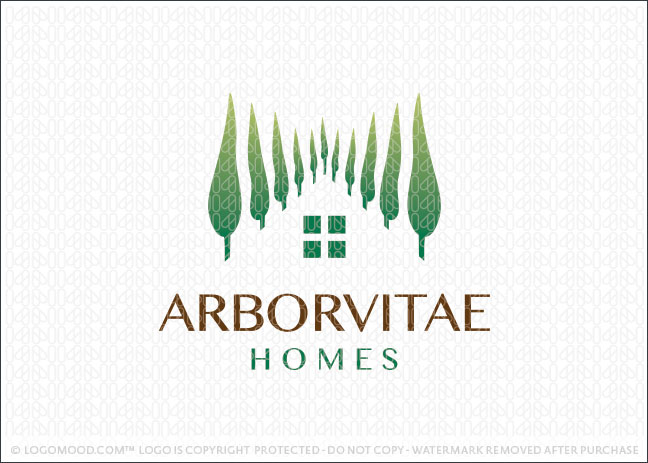 Wood Tree Homes Logo For Sale