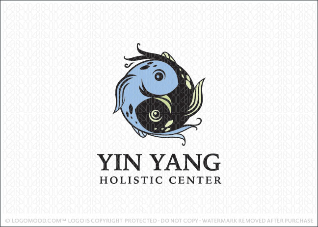 Yin Yang Fish Holistic Center Logo For Sale