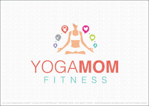 Yoga Mom Fitness Logo For Sale