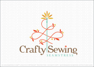 Crafty Sewing Company Logo For Sale