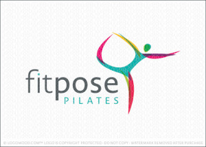 Fitness Pose Pilates Company Logo for Sale
