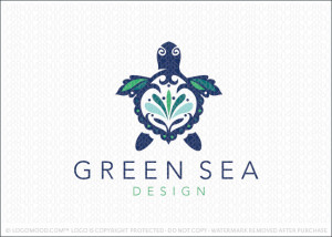 Green Sea Turtle Company Logo for Sale