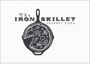 Iron Skillet Pizza Business Logo Design For Sale