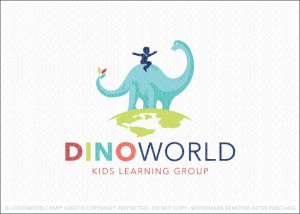 Dino World Learning Business Logo For Sale