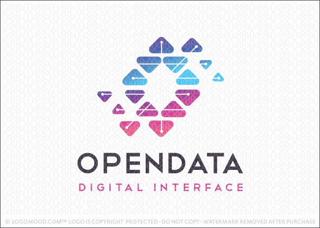 Open Data Digital Business Logo For Sale