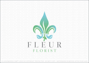 Fleur de lis Flower Company Logo For Sale