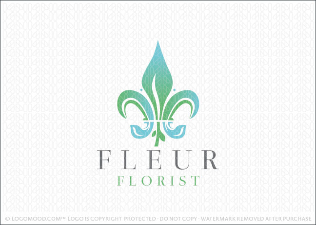 Fleur de lis Flower Company Logo For Sale