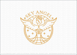 Angel Woman Crest Company Logo For Sale