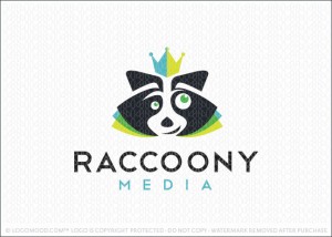Raccoon Animal Character Company Logo For Sale