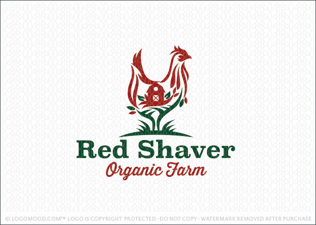 Red Farm Rooster Business Logo For Sale