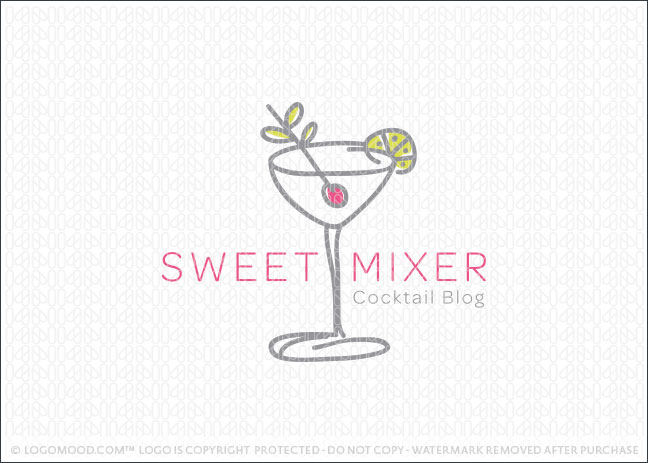 Cocktail Drink Business Logo For Sale