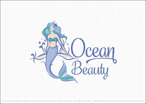 Ocean Mermaid Business Logo For Sale