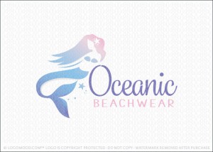 Mermaid Beauty Woman Business Logo For Sale