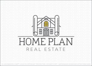Home Plan Construction Logo For Sale