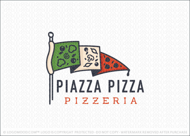 Italian Pizza Flag Business Logo For Sale
