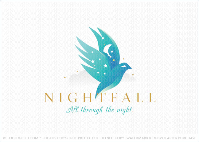 Night Time Flying Bird Religious Logo For Sale