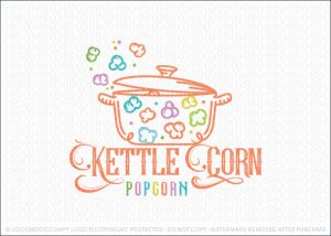 Kettle Corn Popcorn Company Logo For Sale