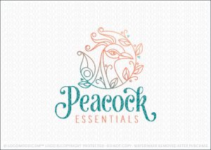 Natural Peacock Garden Logo For Sale