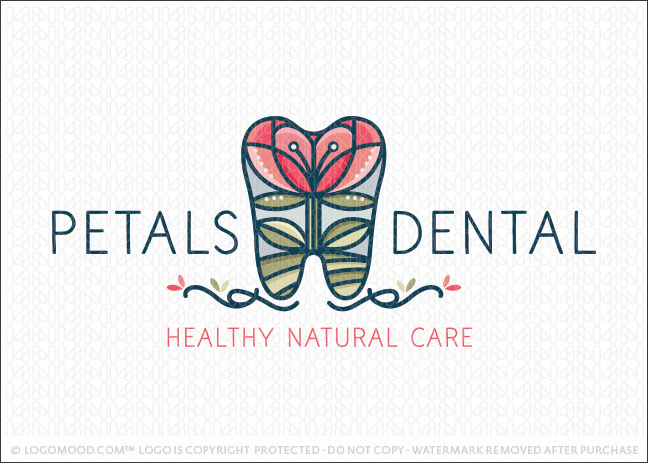 Floral Lotus Flower Dental Logo For Sale