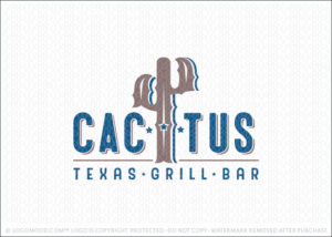 Cactus Texas Grill Restaurant Logo For Sale