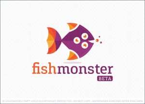 Fish Monster Logo For Sale