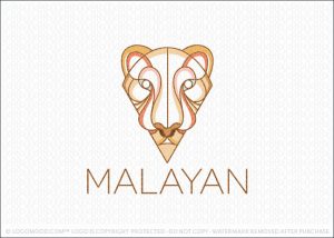 Malayan Lioness Lion Face Logo For Sale