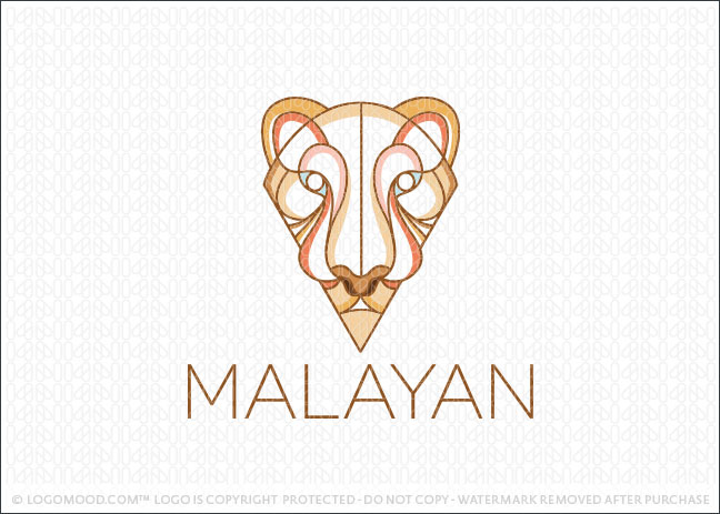Malayan Lioness Lion Face Logo For Sale