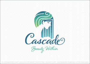 Beautiful Woman Waterfall Cascade Spa Logo For Sale