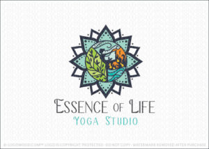 Natural Five Elements Yoga Wellness Studio Logo For Sale