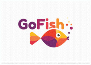 Colorful Vibrant Fish Logo For Sale
