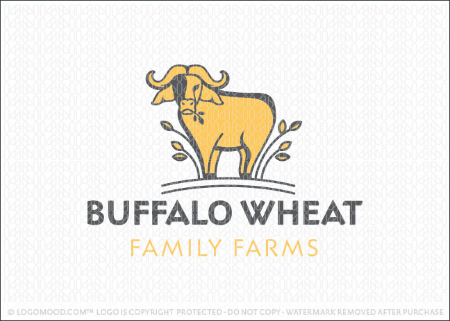 Buffalo Wheat Farm Logo For Sale