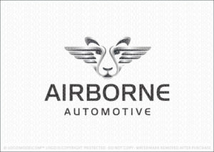Aviation Winged Lion Face Logo For Sale