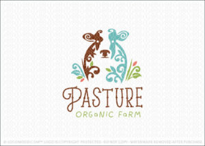 Natural Dairy Farm Cow Logo For Sale