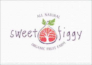 Sweet Fig Fruit Tree Farm Logo For Sale