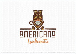 African Tribal Coffee Cafe Logo For Sale