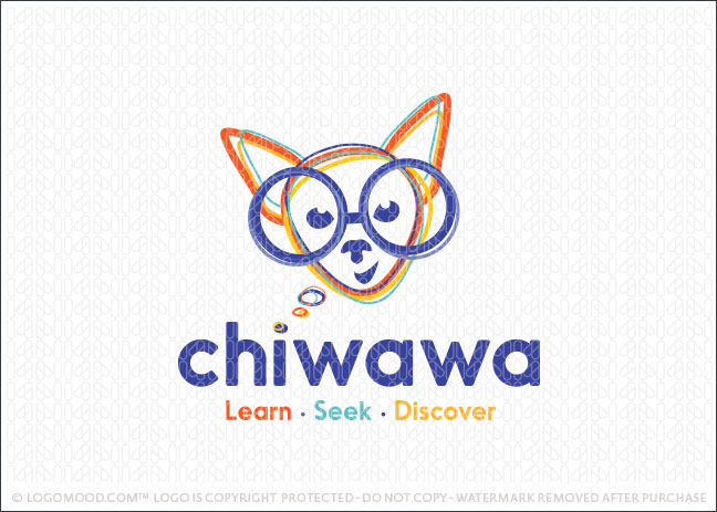 Chihuahua Nerd Dog Logo For Sale