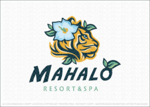 Hawaiian Tiger Hibiscus Flower Logo For Sale