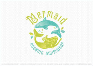 Mermaid and Dolphin Company Logo For Sale