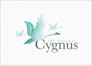 Flying Swan Birds Company Logo For Sale