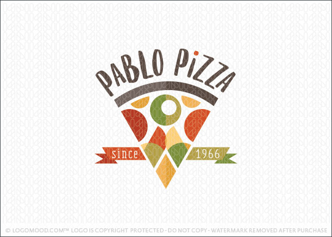 Modern Abstract Pizza Slice Business Logo for Sale