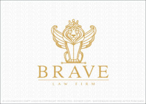 Royal golden winged royal lion Logo For Sale