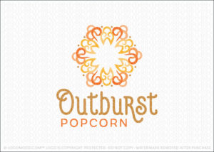 Outburst Popcorn Business Logo For Sale