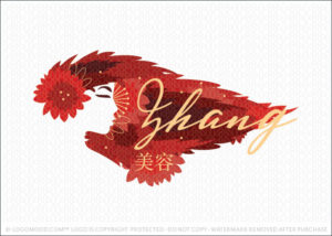 Chinese Beauty Geisha Beauty Red Hair Logo For Sale