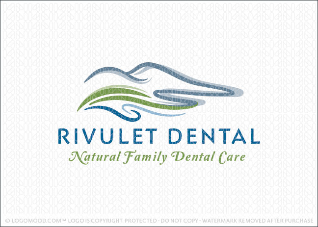 Mountain Hillside River Dental Logo For Sale