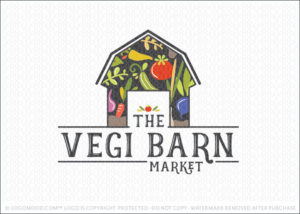 Veggie Farm Barn Natural Food Logo For Sale