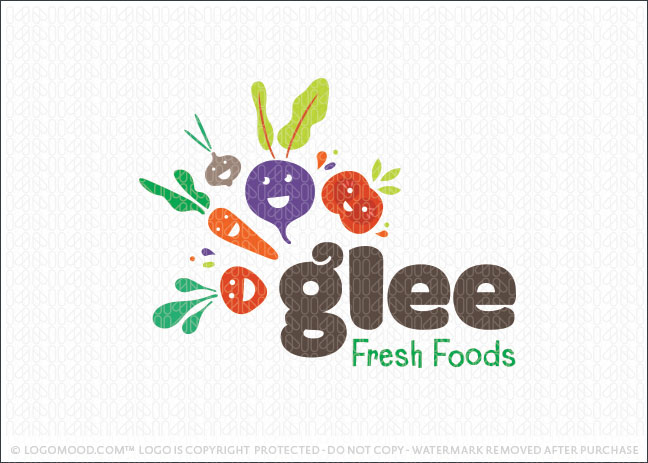 Happy Healthy Veggies Logo For Sale