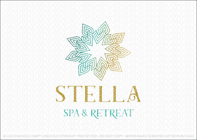 Celestial Sun Star Spa Retreat Logo For Sale